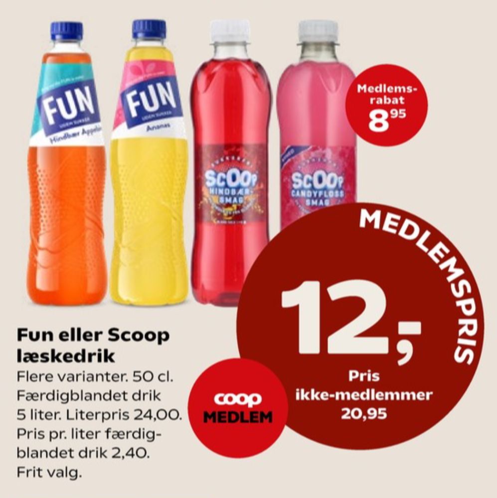 Fun Light, Hindbær & Orange Læskedrik