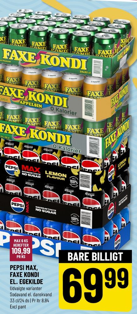 Pepsi Max Lemon, Cola 24 pk.