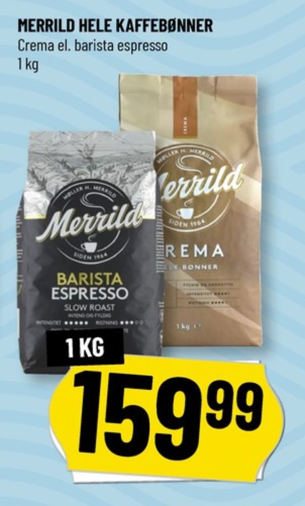 Merrild Crema, Kaffebønner