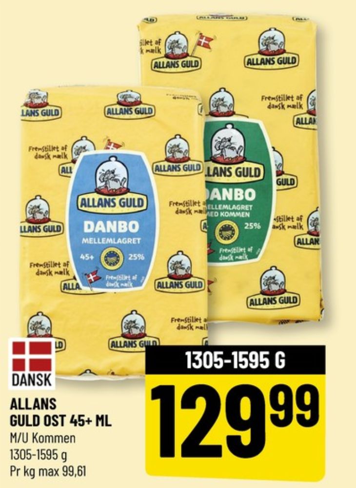 Allans Guld, Skæreost Danbo Mellemlagret