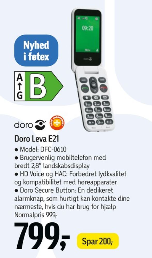 Doro Leva E21, Mobiltelefon