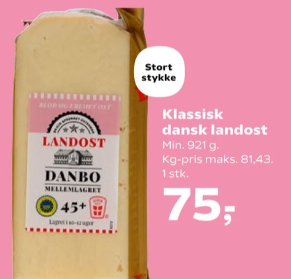 Mammen Landost, Skæreost Danbo Mellemlagret 45+