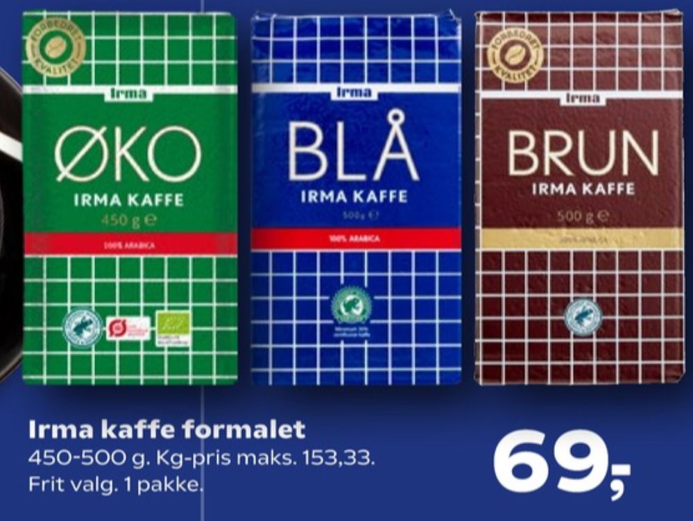 Irmas Brun, Kaffebønner