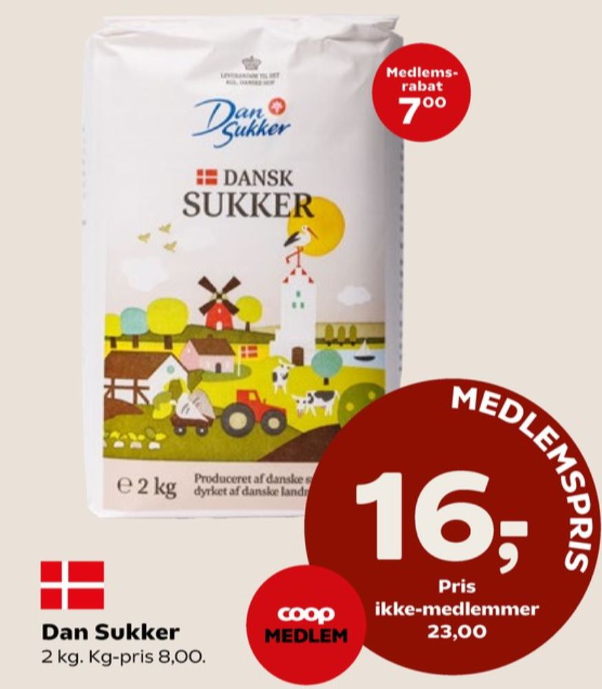 Dansukker, Sukker