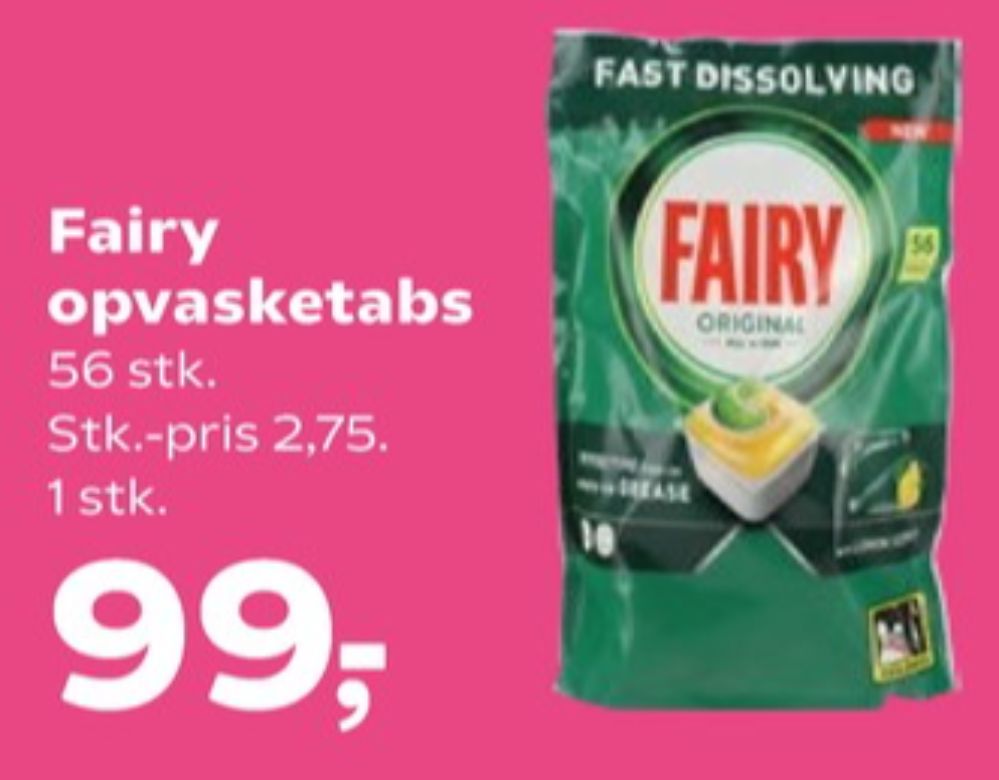 Fairy, Maskinopvask-tabs