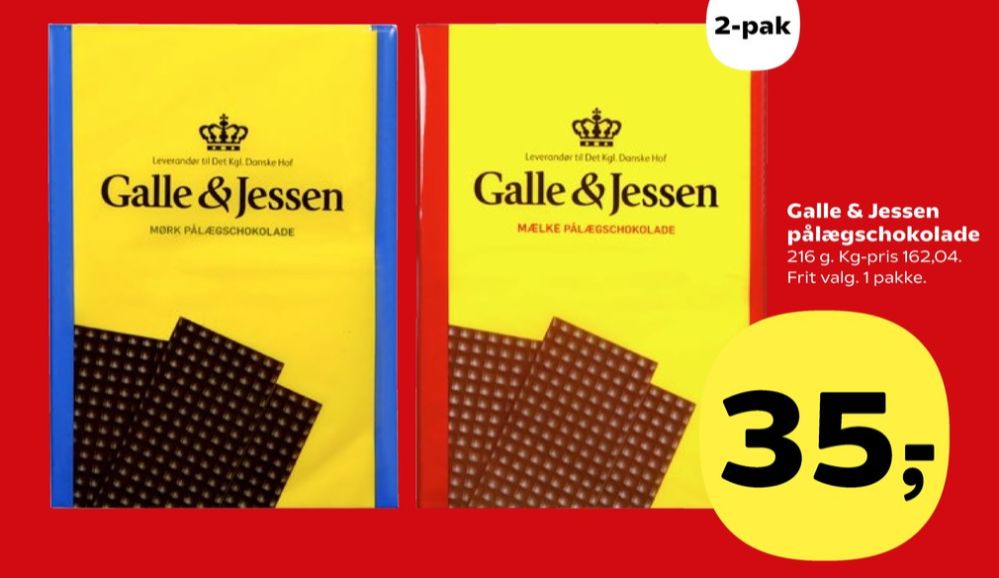 Galle & Jessen, Pålægschokolade Mørk