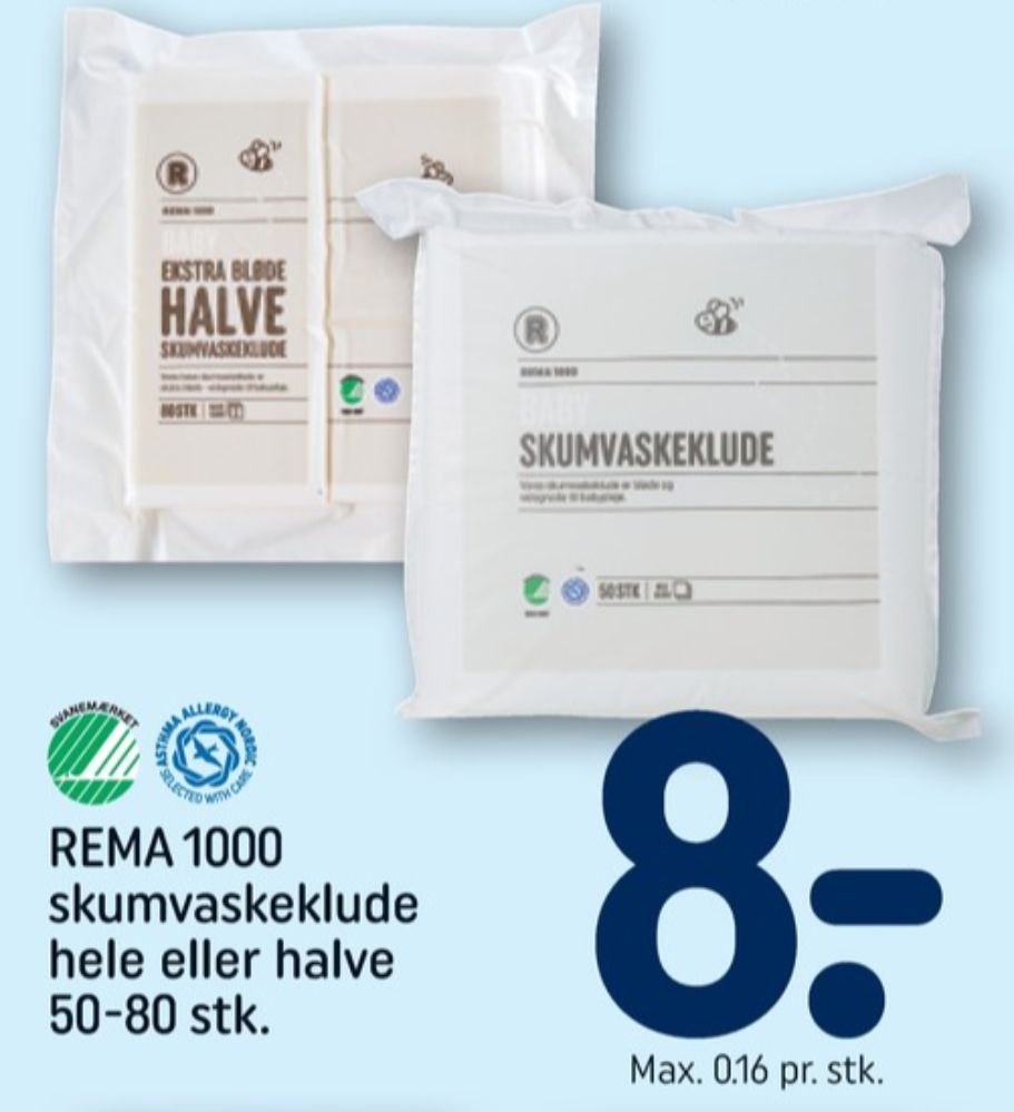 Rema 1000, Vaskeklude
