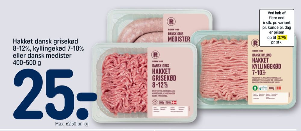 Rema 1000, Hakket kylling 4-7%