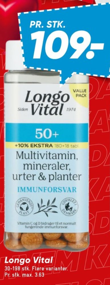 Longo Vital, Vitaminer