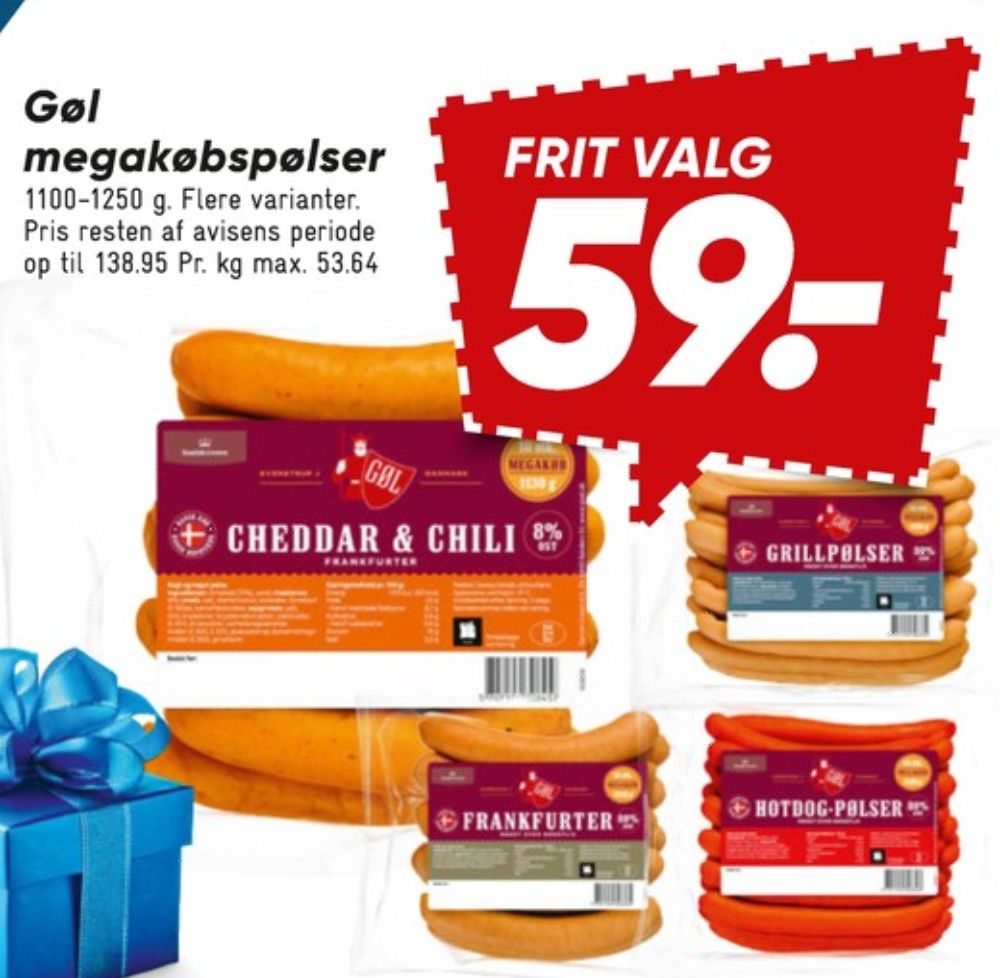 Gøl, Cheddar & Chili Pølser