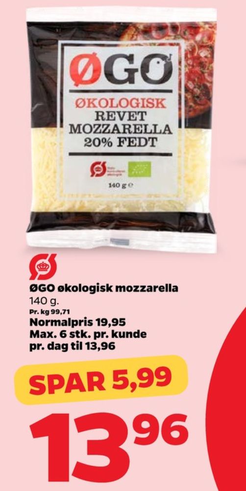 ØGO, Revet ost Mozzarella