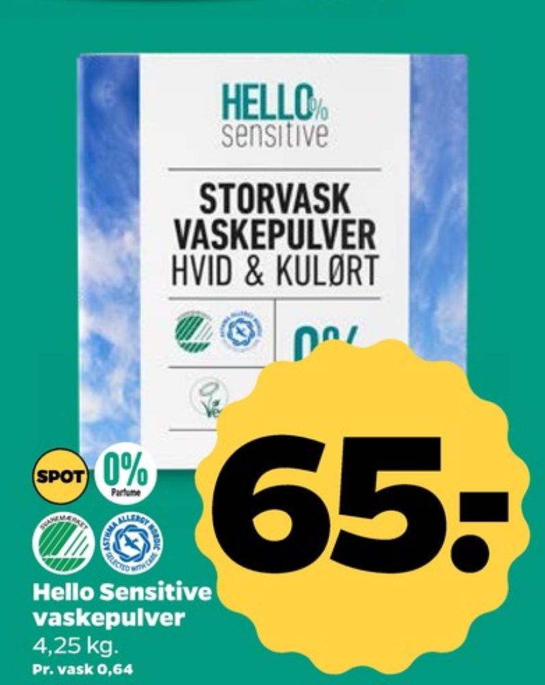Hello Sensitive, Vaskepulver