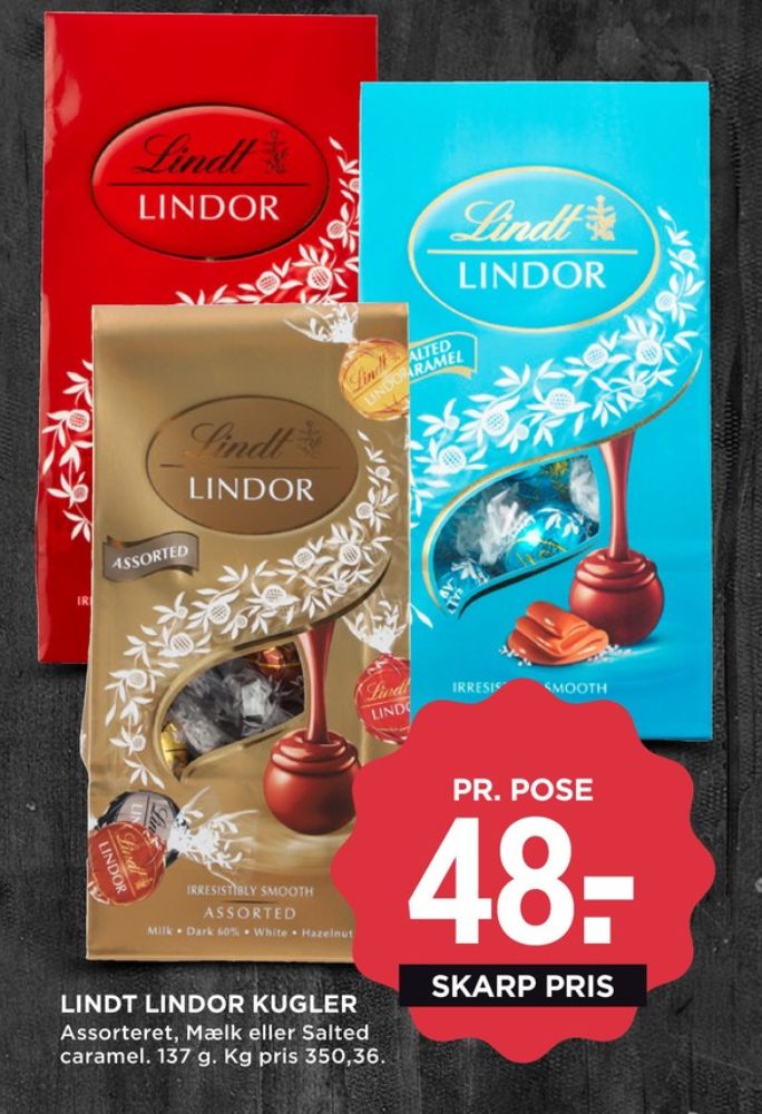 Lindt Lindor, Chokoladekugler Milk