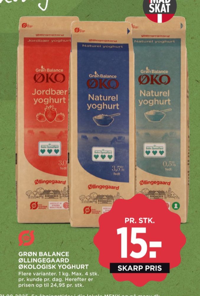 Grøn Balance Øllingegaard, Naturel Yoghurt 0,5%