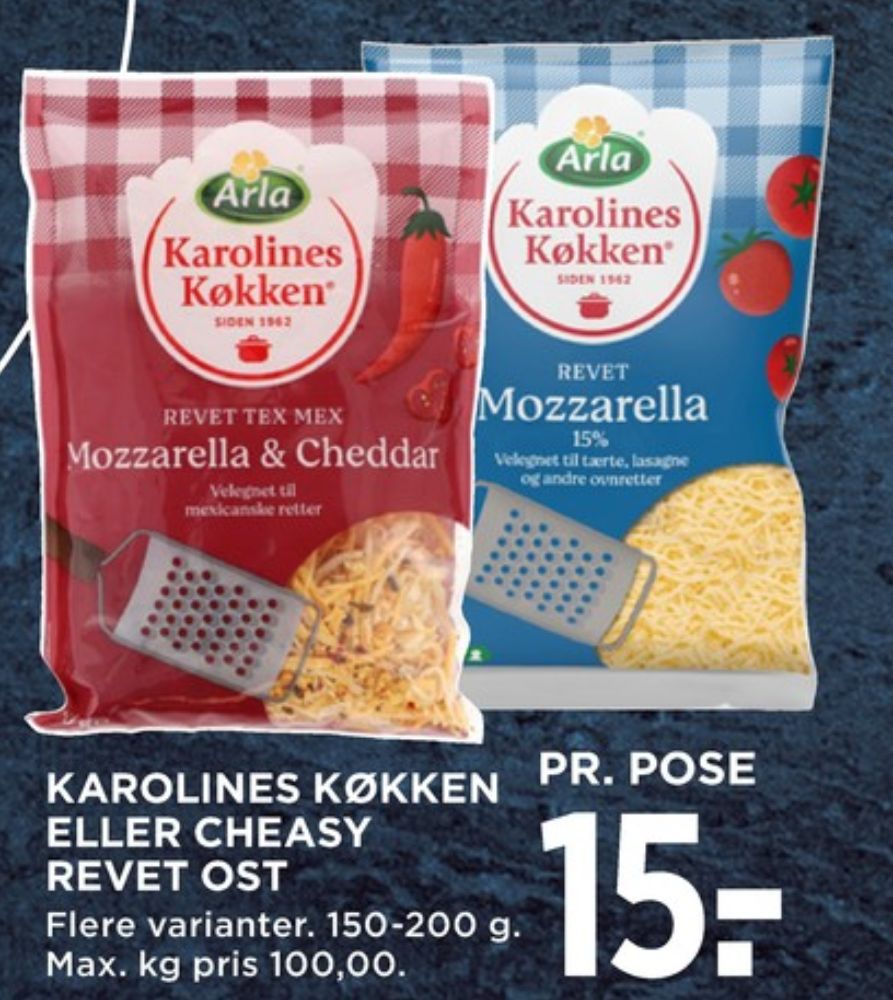 Karolines, Revet ost Mozzarella