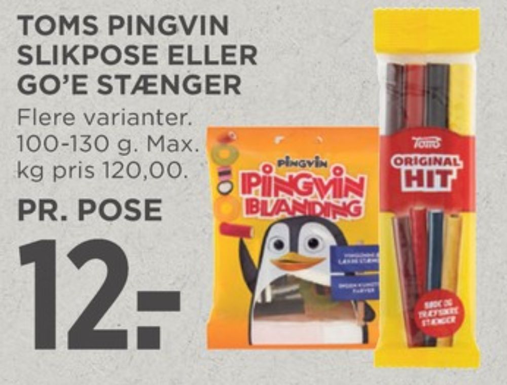 Toms Pingvin Blanding, Slikposer