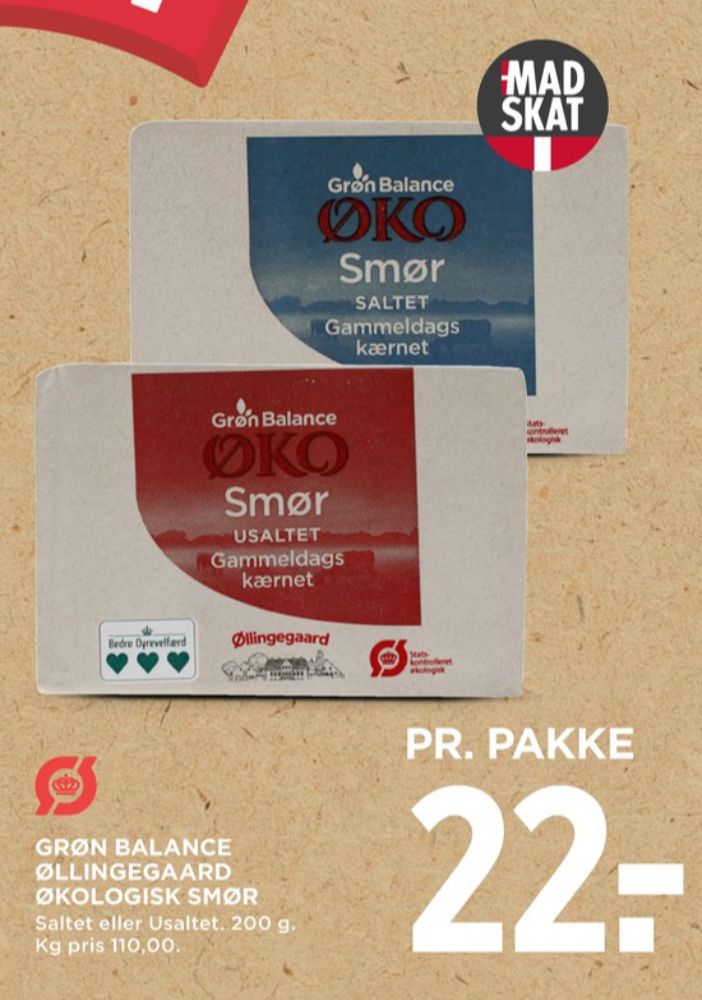 Grøn Balance Øllingegaard, Smør Usaltet