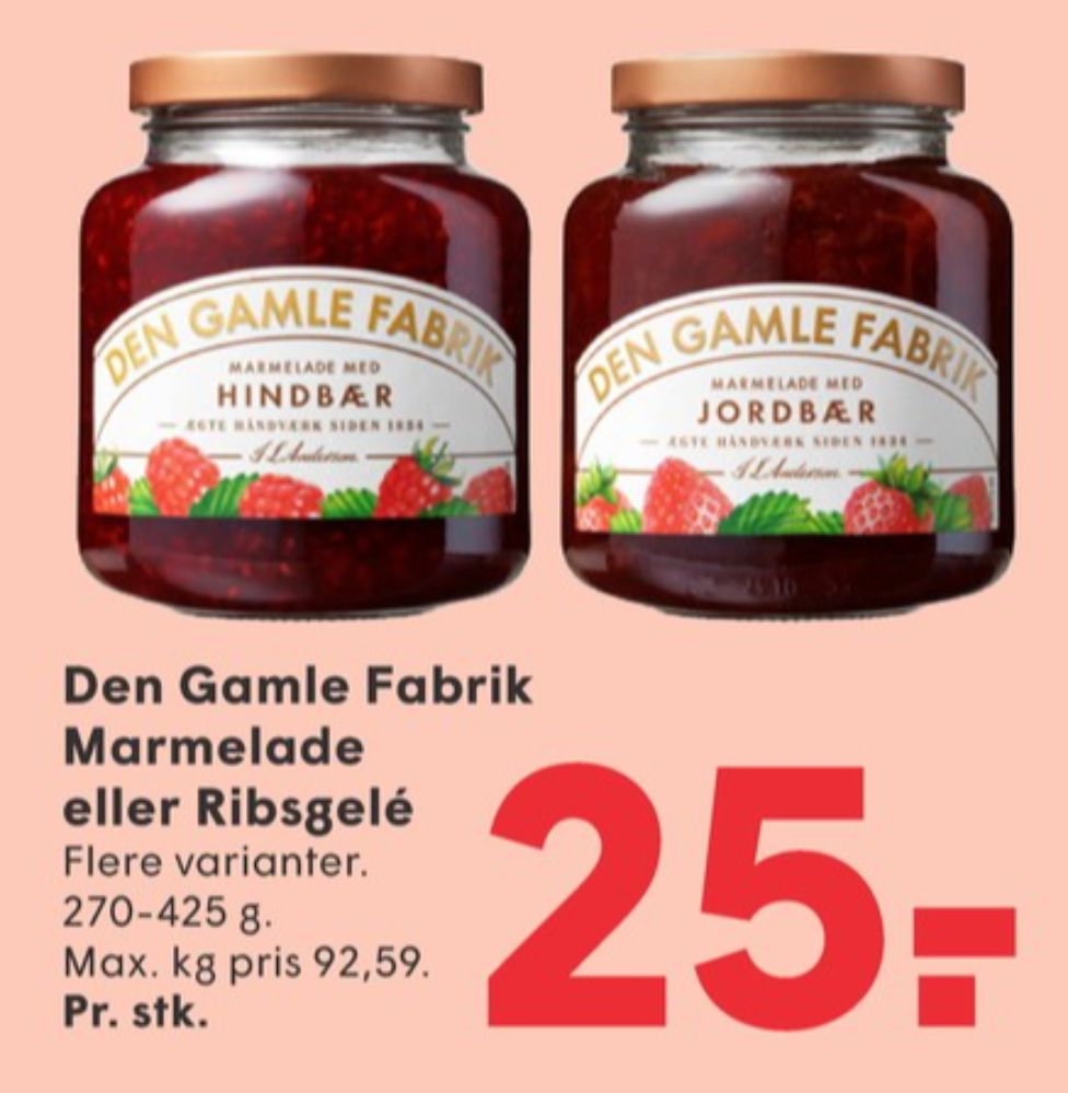 Den Gamle Fabrik, Hindbærmarmelade