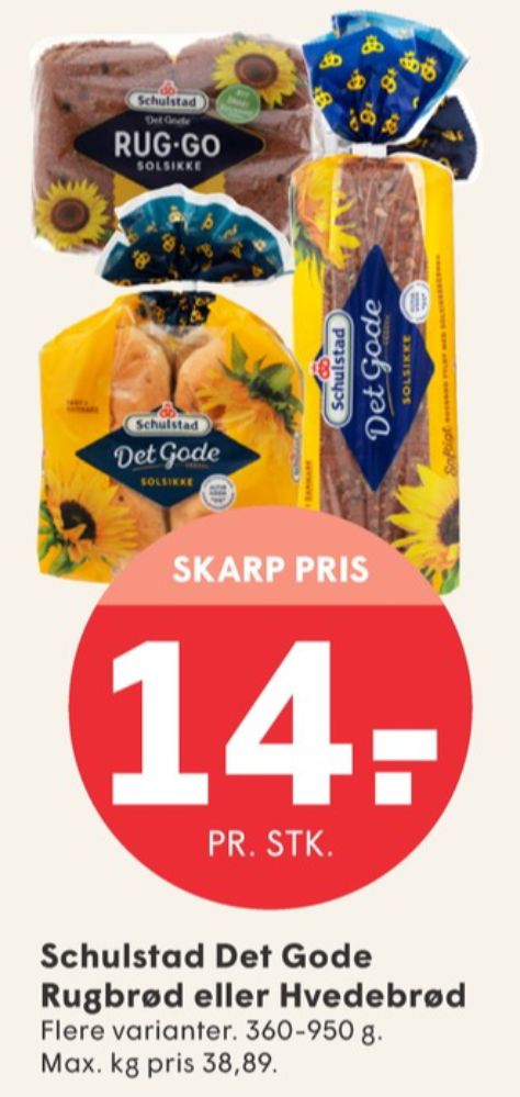 Schulstad Det Gode, Solsikkerugbrød