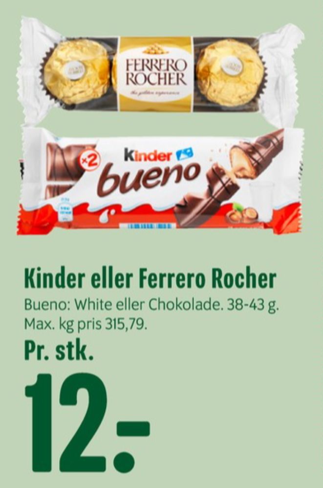 Kinder Bueno, Chokoladestænger