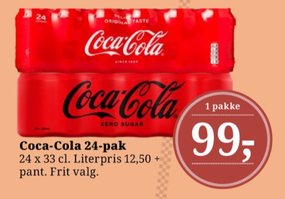 Coca Cola Zero, Cola 24 pk.