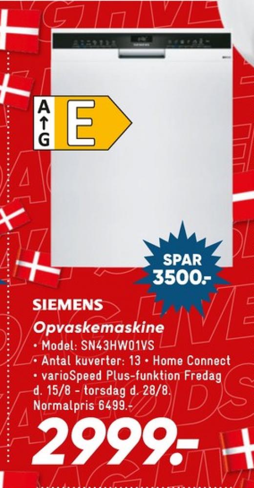 Siemens, Opvaskemaskine