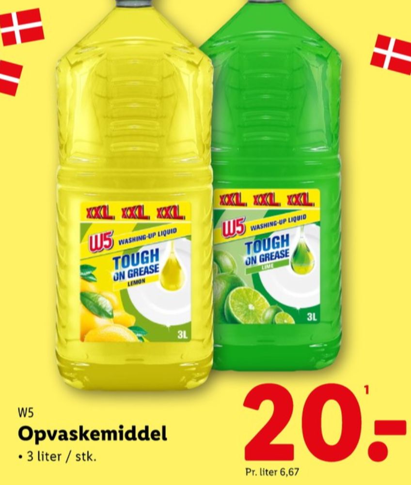 W5, Opvaskemiddel