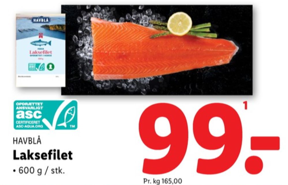 Havblå, Lakseside