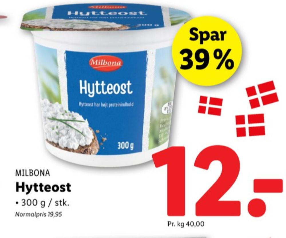 Milbona, Hytteost