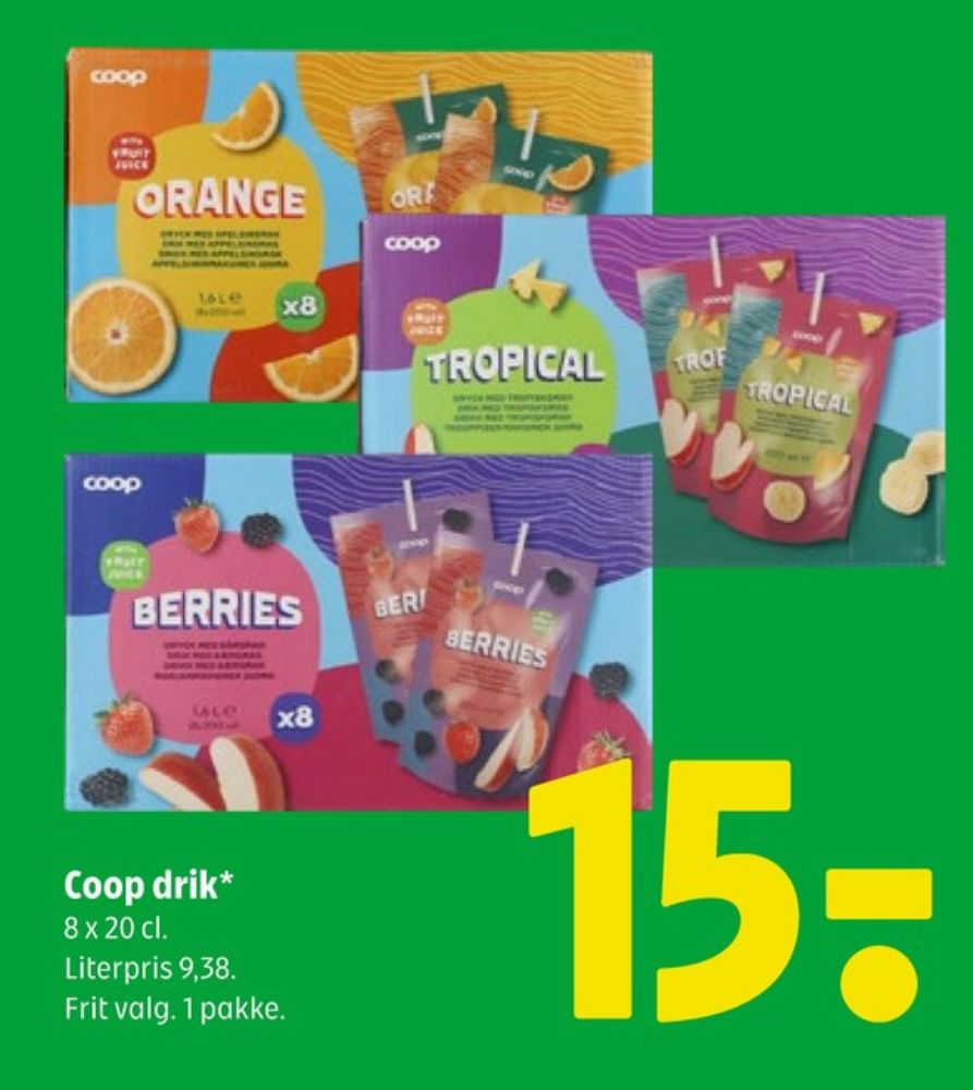 Coop, Drikkeklar saft Tropical