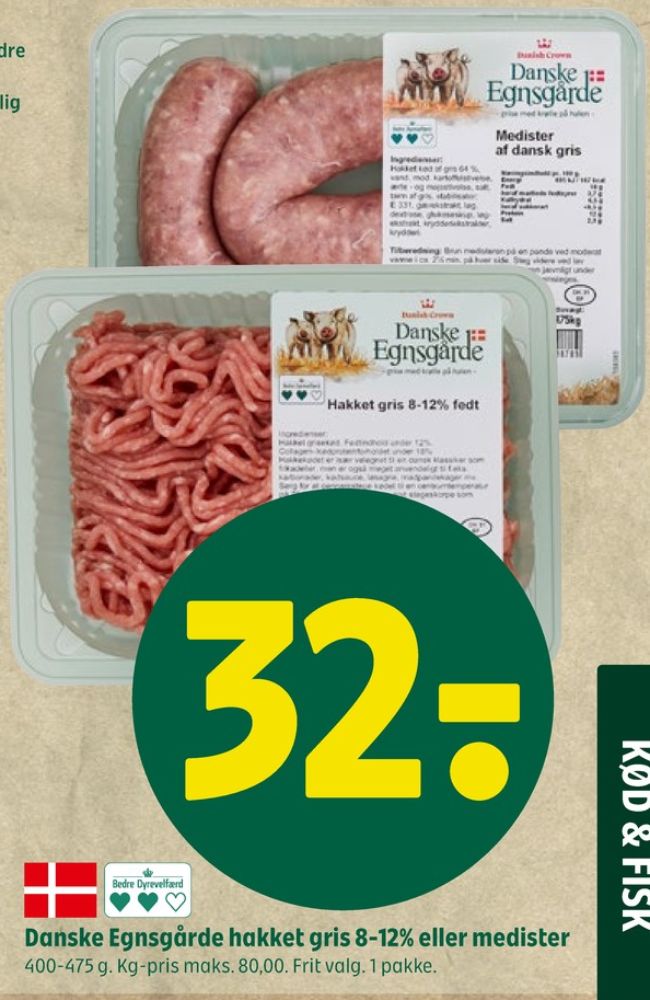 Danish Crown Danske Egnsgårde, Hakket grisekød 8-12%