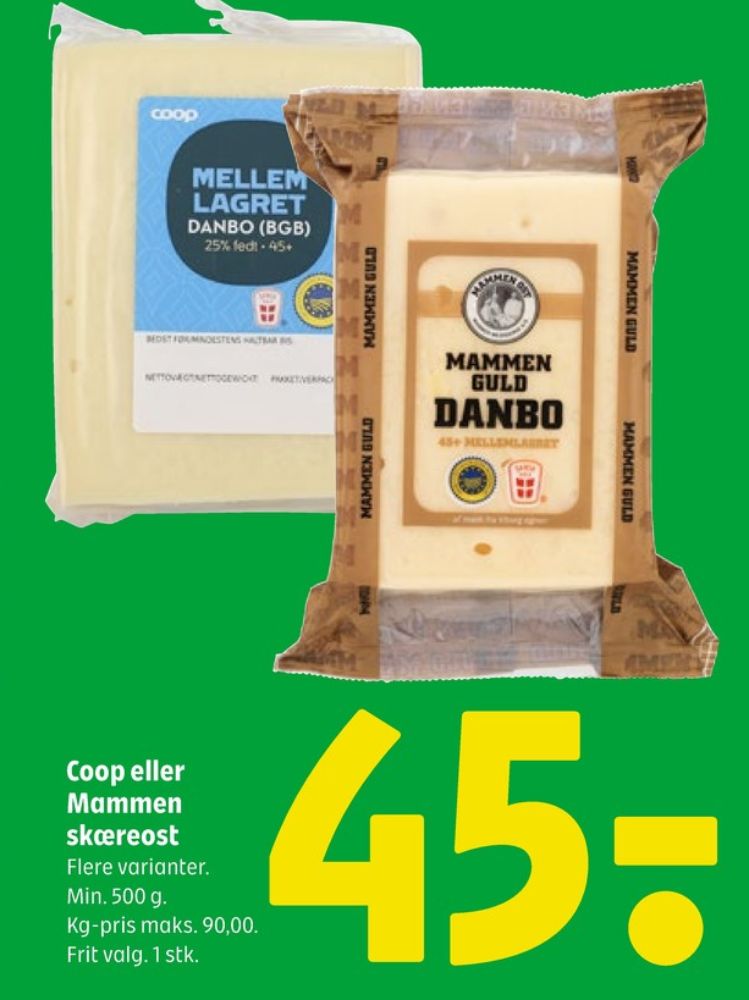Coop, Skæreost Danbo Mellemlagret