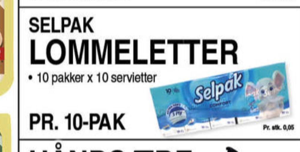 Selpak, Lommetørklæder