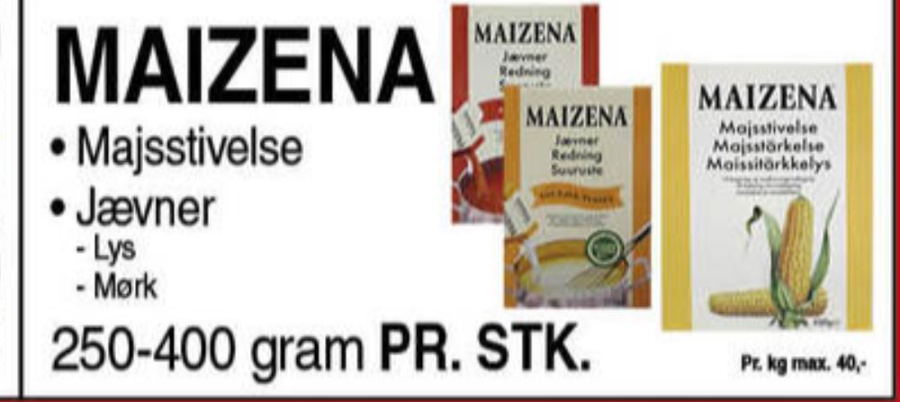 Maizena, Majsstivelse