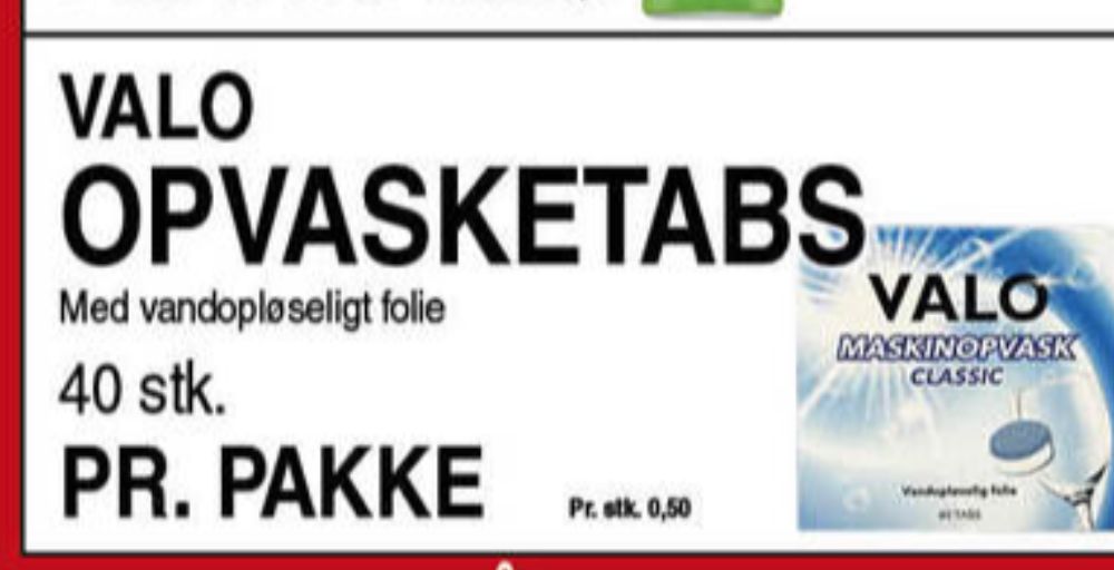 VALO, Maskinopvask-tabs