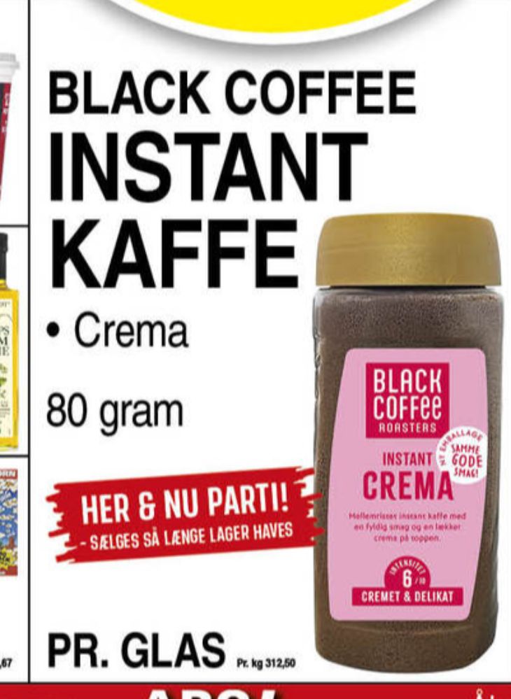 Black Coffee Crema, Instant Kaffe