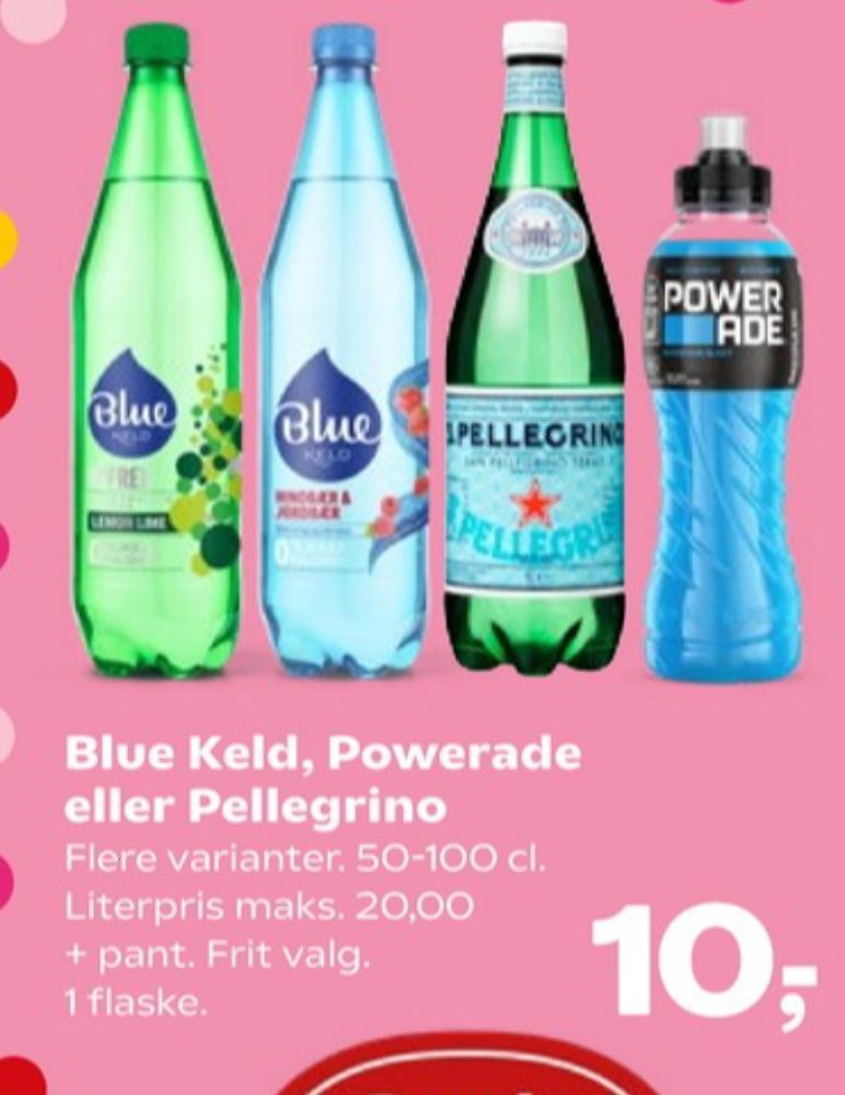 Blue Keld Hindbær & Jordbær, Mineralvand med brus, hindbær og jordbær
