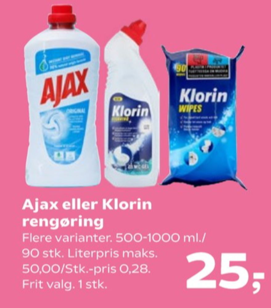 Ajax, Rengøring - universal