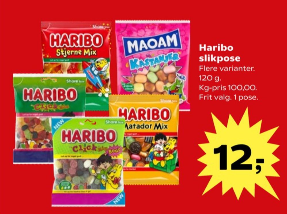 Haribo Stjernemix, Slikposer