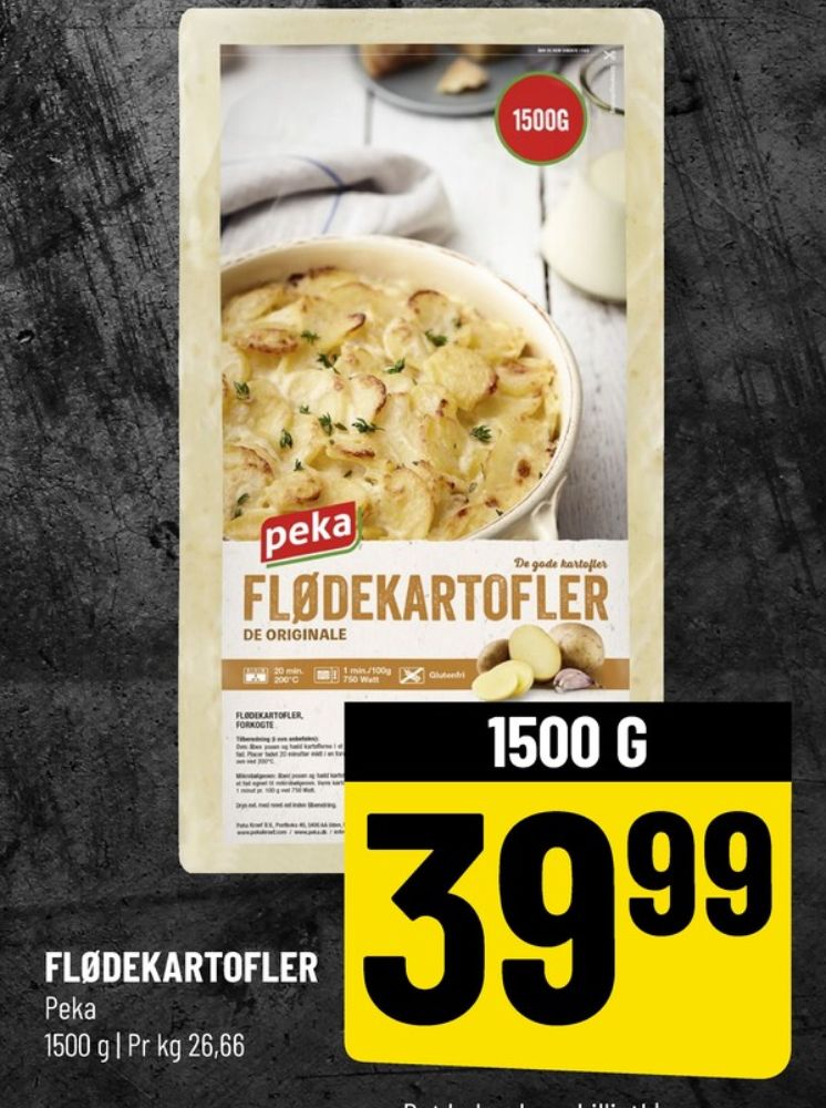Peka, Flødekartofler