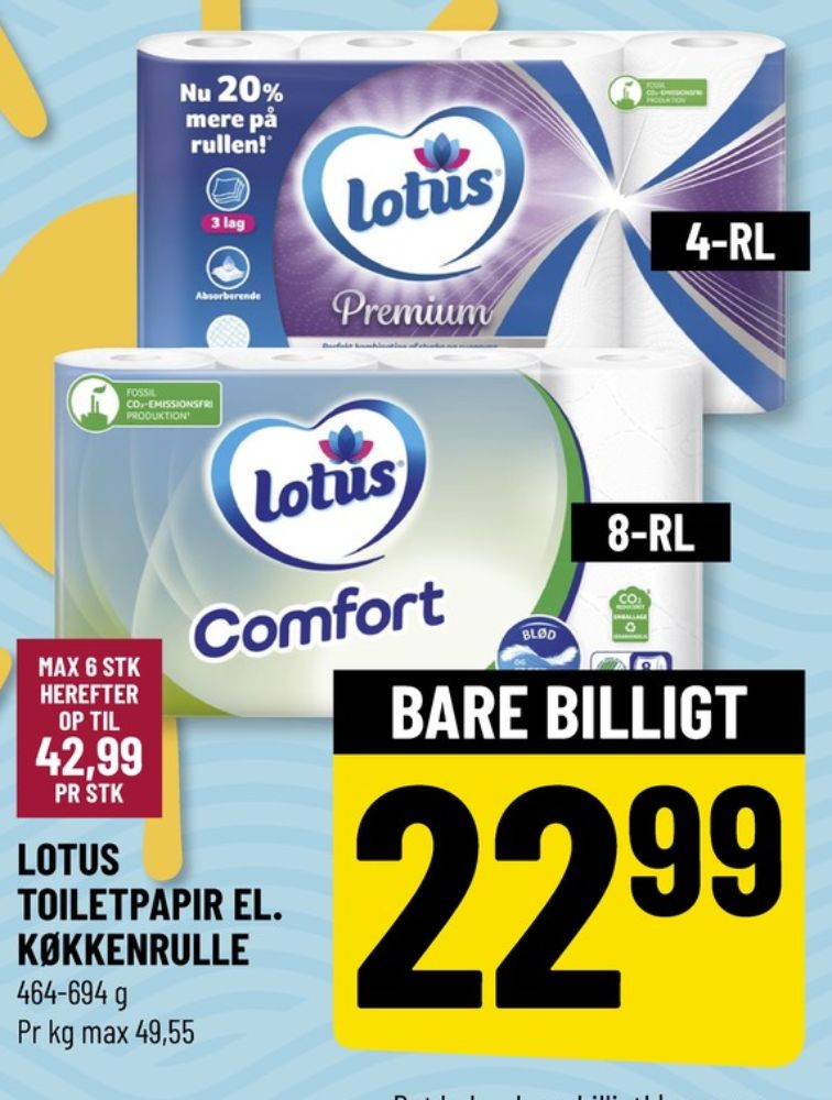 Lotus Comfort, Toiletpapir