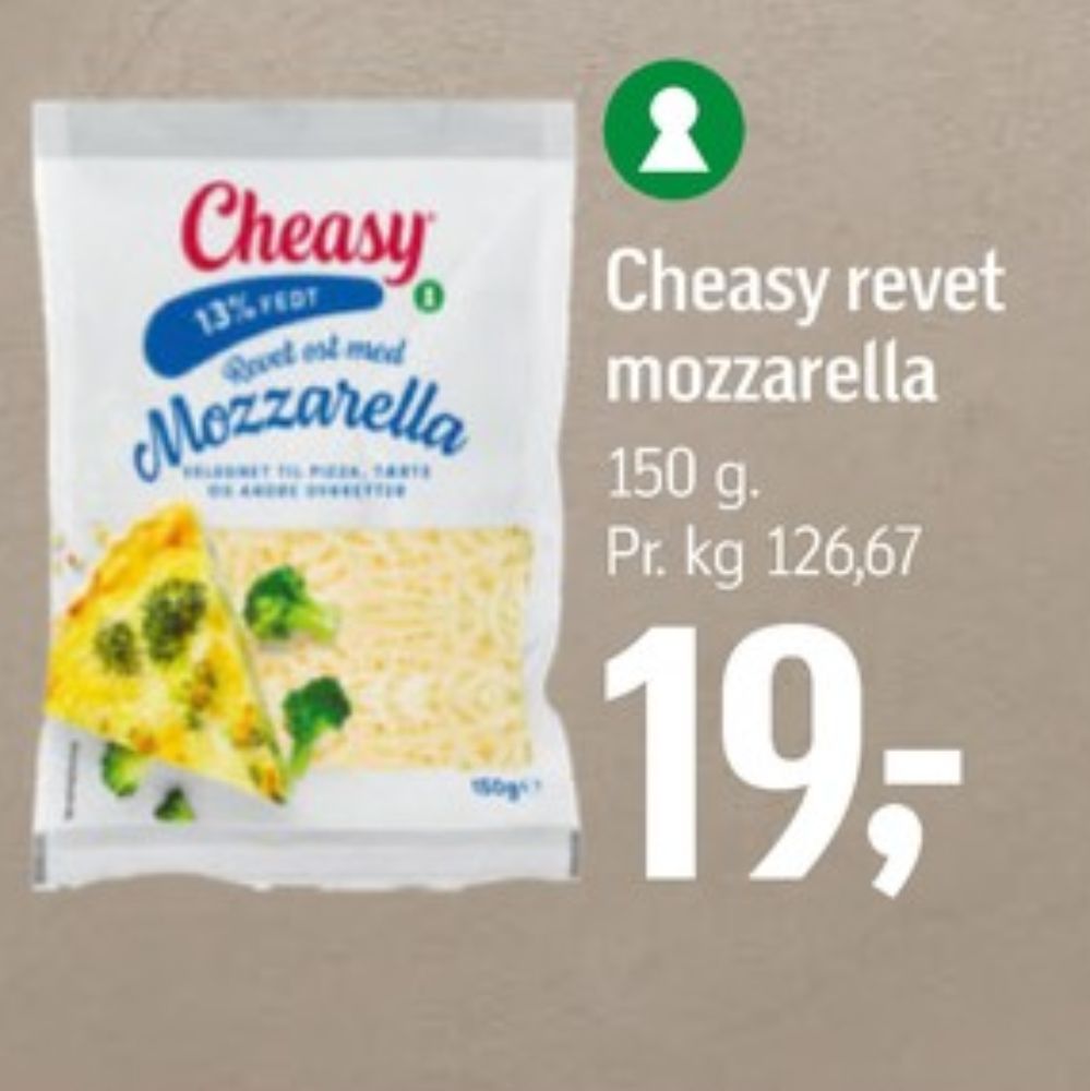 Cheasy, Revet ost Mozzarella