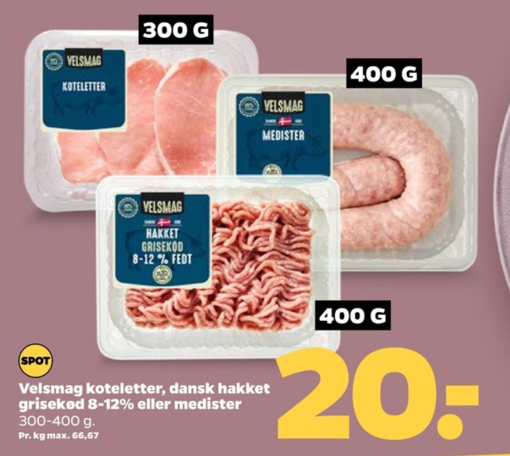 Velsmag, Hakket grisekød 8-12%