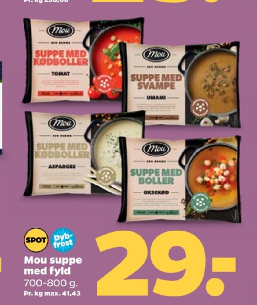 Mou, Tomatsuppe med Kødboller