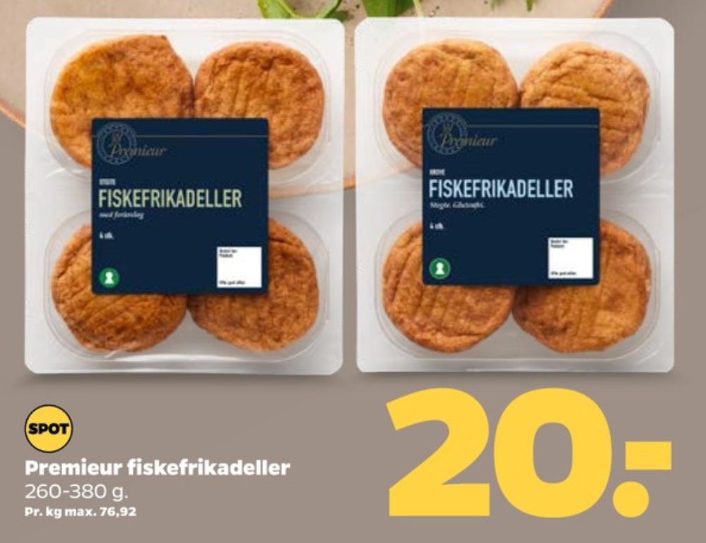 Premieur, Fiskefrikadeller
