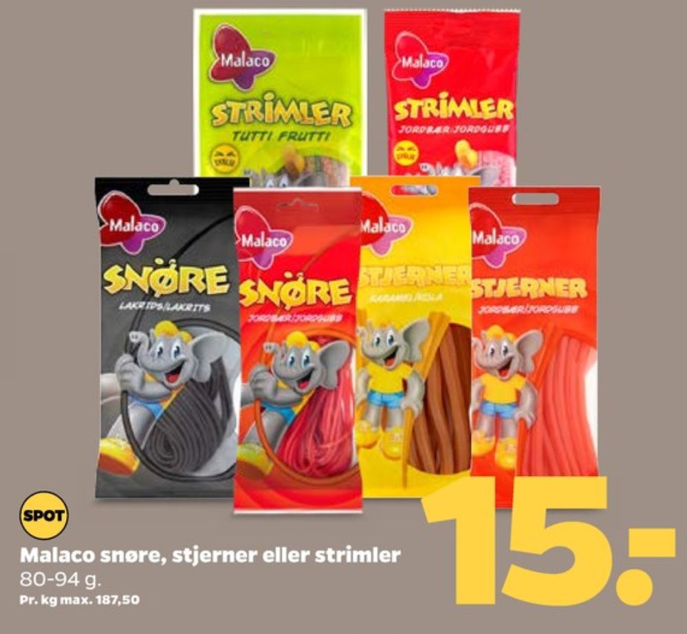 Malaco, Sliksnører Lakrids