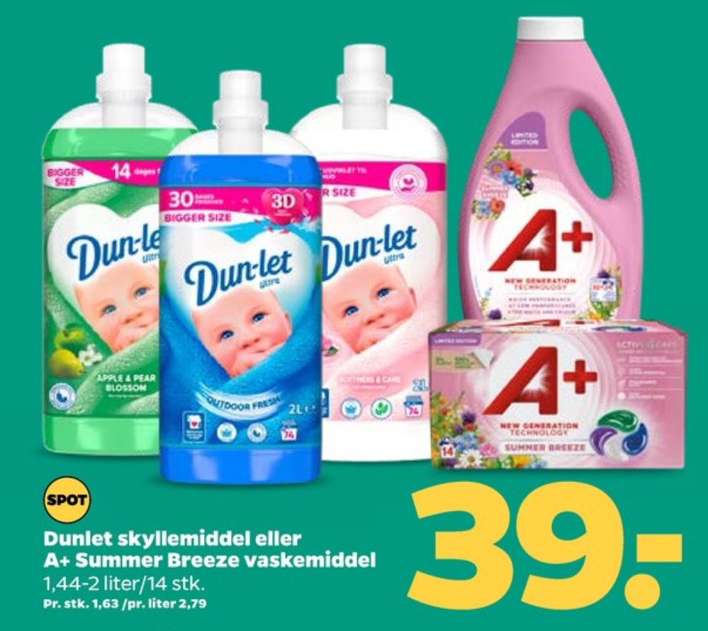 A+, Vaskemiddel-flydende