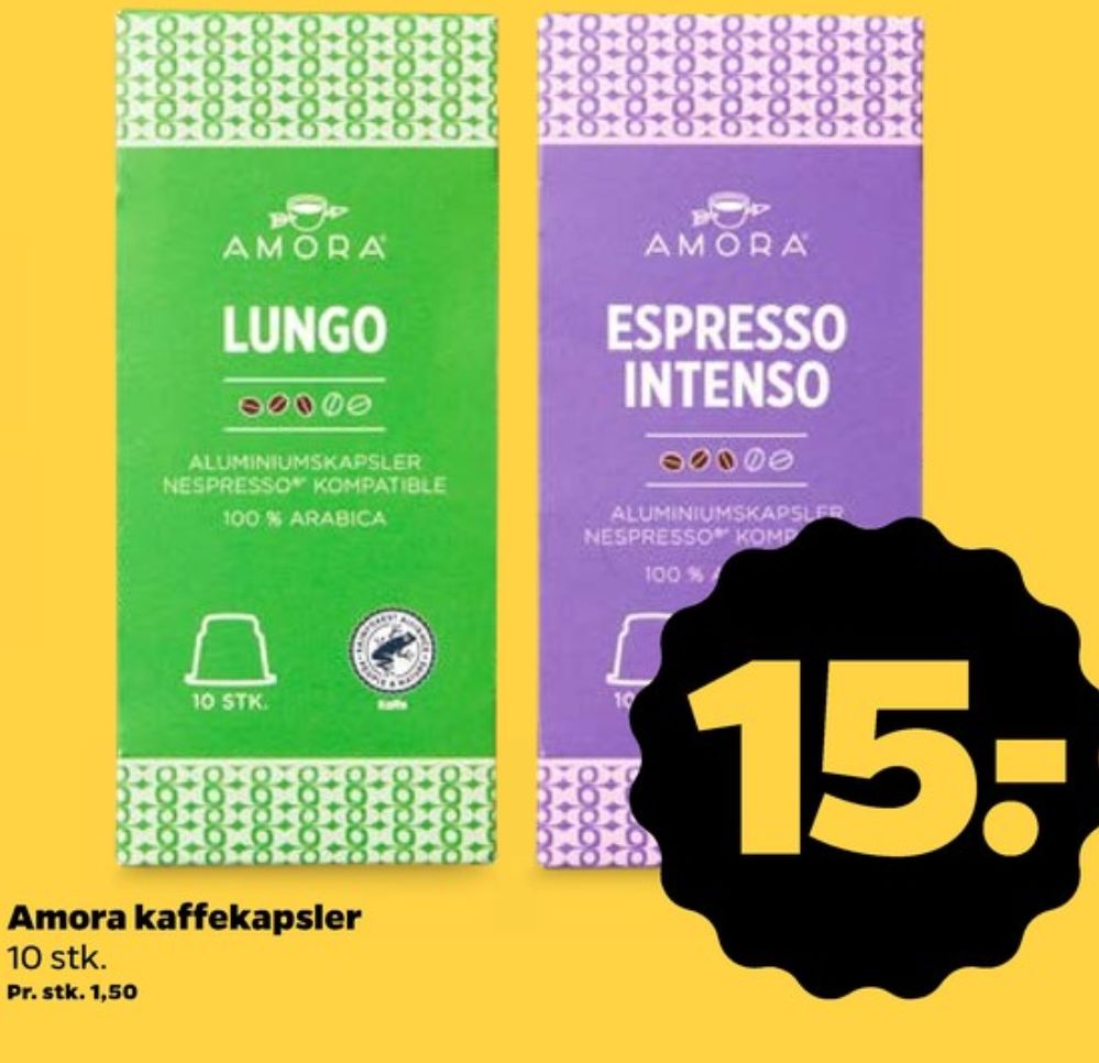 Amora Lungo Extra, Kaffekapsler