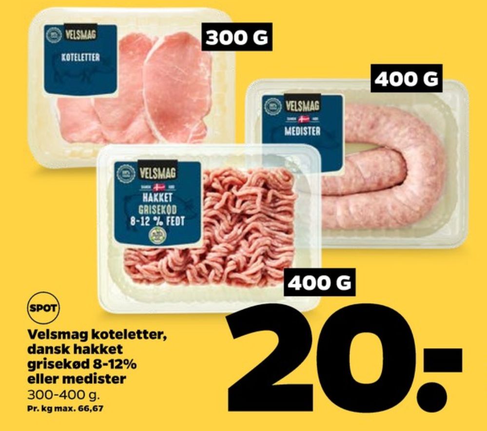 Velsmag, Hakket grisekød 8-12%