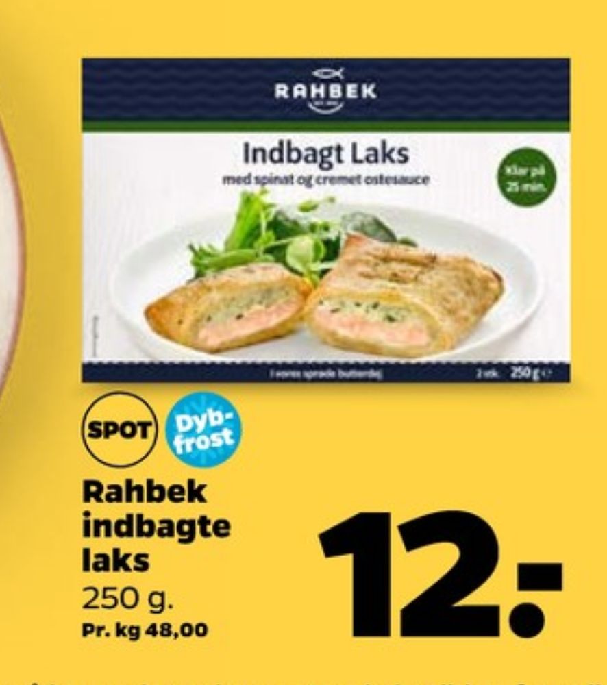 Rahbek, Indbagt Laks med Spinat og Ostesauce